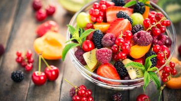 Fresh fruit salad in the bowl