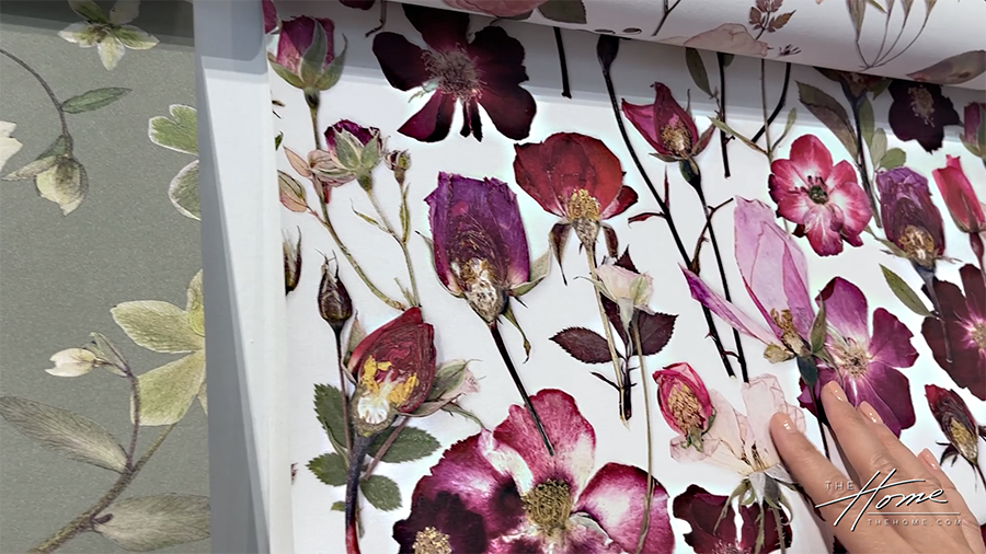 Each Tricia Paoluccio fine art print is made into repeat patterns for wallpaper, silk scarves and cashmere shawls