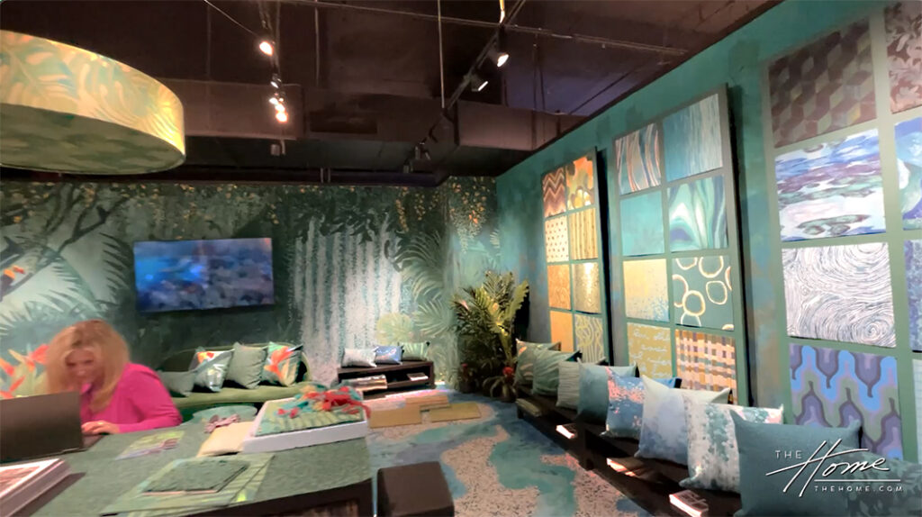 High Point Fall 2023 Liora Manné Showroom with textiles, fabrics, rugs, wall hangings