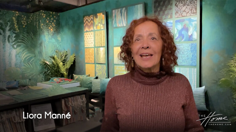 Watch Liora Manné Demonstrate Painting with Fiber to create custom Textile Wall Coverings and Rugs