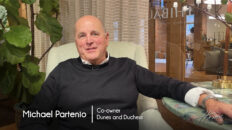 Michael Partenio co-owner Dunes and Duchess creates custom fabric wrapped tabletops