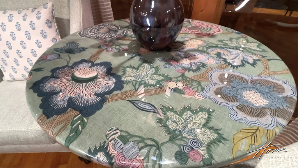 Custom Fabric Wrapped Table Tops and Furniture by Dunes and Duchess