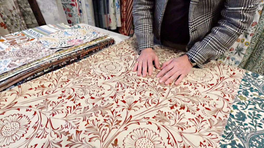 Luxury fabric Chamomile pattern by William Morris Arts & Crafts design